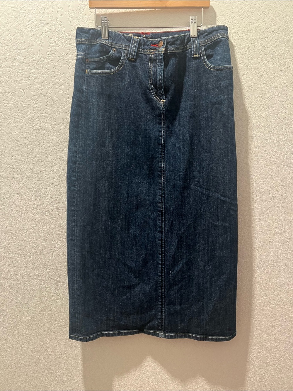 Boden 12L Dark Wash Long Denim Midi Maxi Skirt